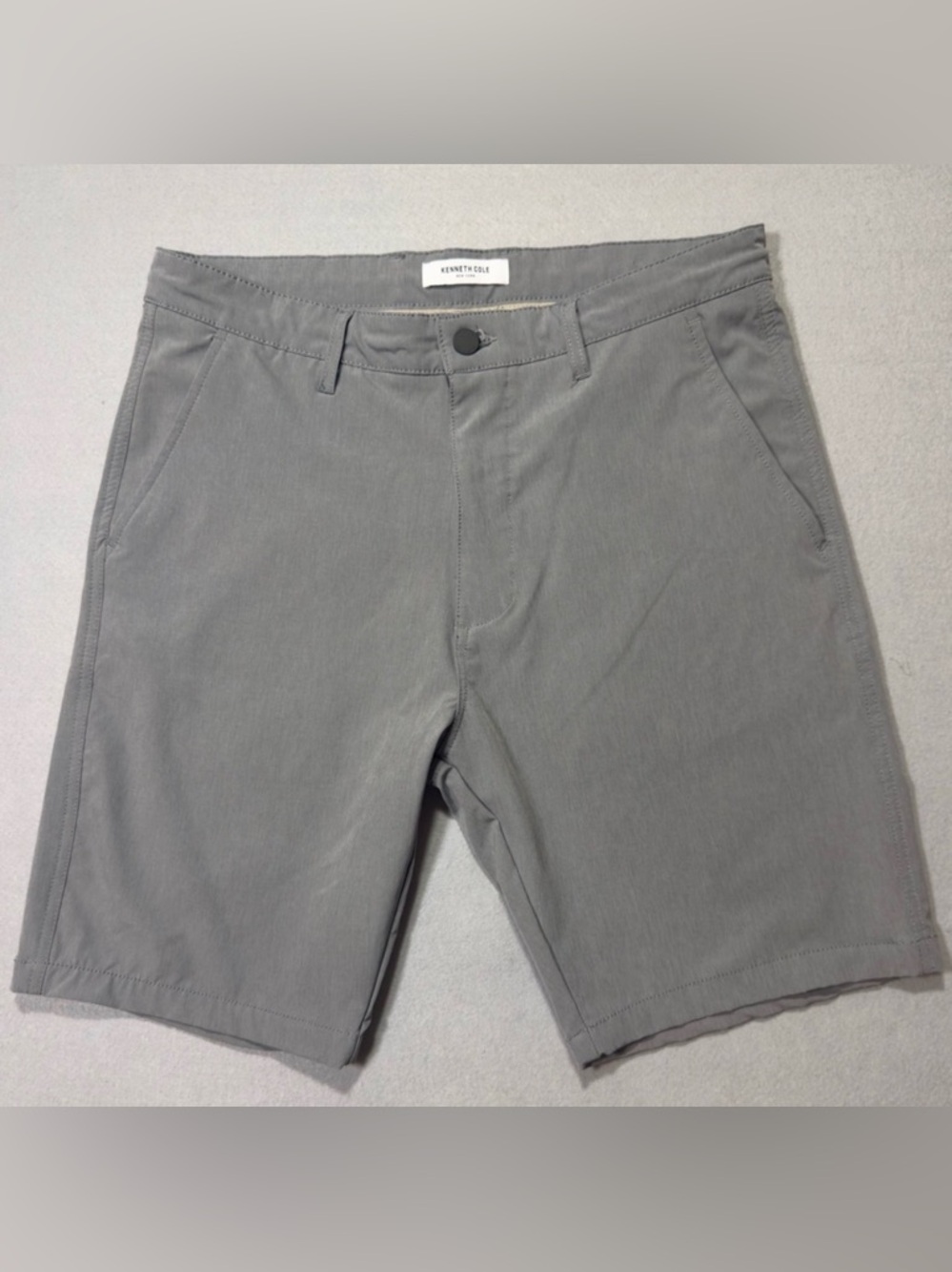 Kenneth Cole Gray Flat-Front Performance Shorts